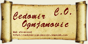 Čedomir Ognjanović vizit kartica